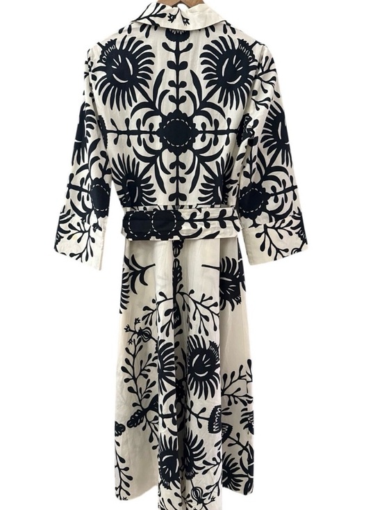 ZARA Black and White Floral Shirt Dress - Picture 6 of 6